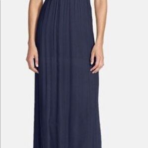 Amsale Illusion Yoke Crinkled Silk Chiffon Gown size 8